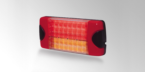 Dura LED Combi rear combination lamp incorporating stop light, tail light and direction indicator, rectangular, by HELLA