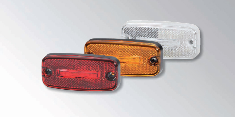 Modern LED side marker, position and clearance light (345.600) with integrated reflex reflector from HELLA