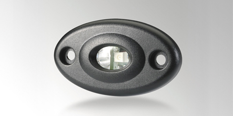 Lampka wewnętrzna punktowa LED dająca nastrojowe oświetlenie, ciekawy wygląd i owalny kształt, z przezroczystym kloszem, marki HELLA