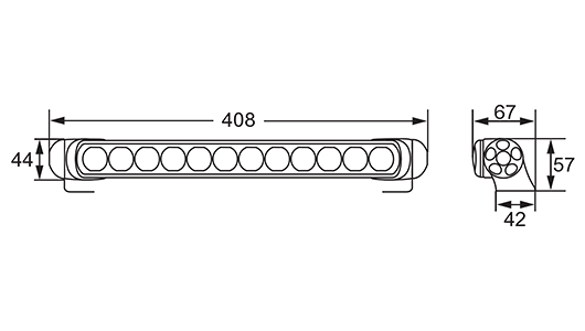 Lijntekening: LED Light Bar 350