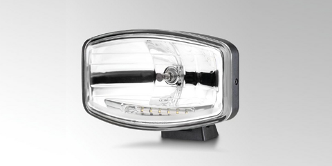 Solidny reflektor świateł drogowych Jumbo 320 ze światłem pozycyjnym LED marki HELLA