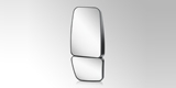 Dual-glass mirrors for agricultural and construction machinery