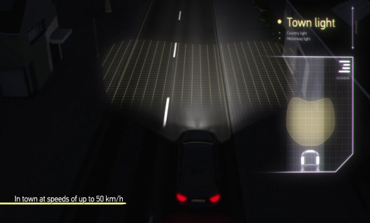 用于城市道路照明的自适应前灯系统
