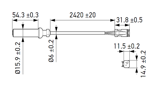 HELLA Raddrehzahlsensor 6PU 358 217-991 - 2-polig Für ABS & ESP