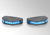 The Corner Module with a blue flashing warning signal creates attention around the vehicle
