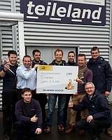 Die Mitarbeiter der Werkstatt "TEILELAND" freuten sich über Ihren Gewinn von 2.500 €