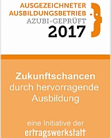 Das Gütesiegel der ertragswerkstatt steht u.a. für ein hohes Engagements des Betriebes in der beruflichen Ausbildung