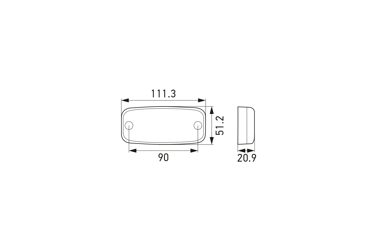 HELLA 2PS 345 600-011 Seitenmarkierungsleuchte - LED - 24V - Anbau