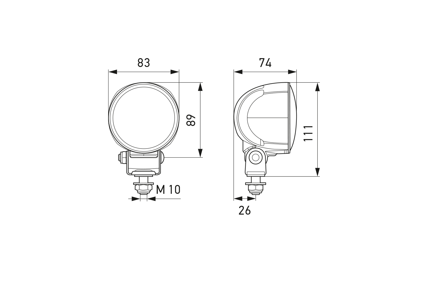 Projecteur de travail HELLA Module 70 LED Génération III pour éclairage à  courte portée - PG by Norca