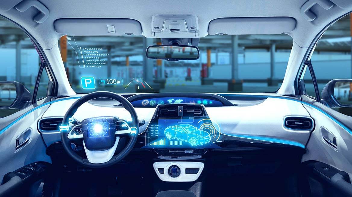 Système Intelligent De Technologie De Voiture Intelligente Moderne  Utilisant L'affichage Tête Haute Hud Véhicule Autonome En Mode De Conduite  Autonome Sur La Route De La Ville Avec Capteur Graphique Système De Signal