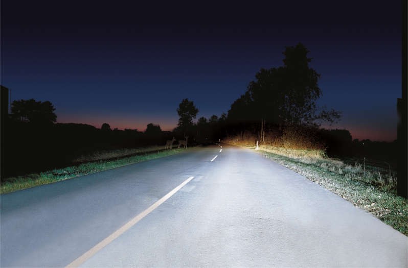 Bi-Xenon headlights module: Illumination with good high beam light