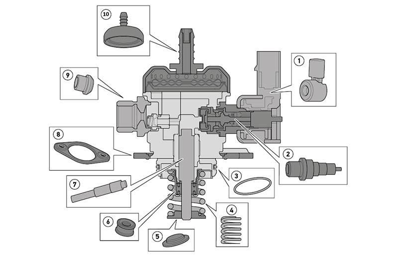 Aufbau und Injection nozzle / injection valve
