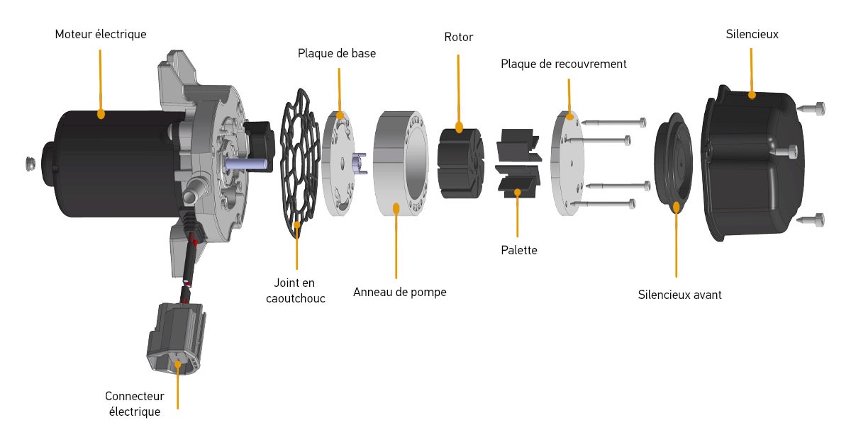 Vérifier la pompe à vide électrique : Structure