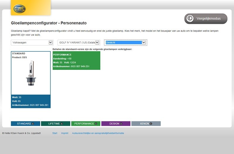 Gloeilampenconfigurator