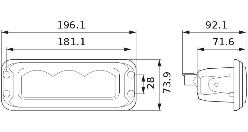 HELLA VALUEFIT Light Bar LBE 160 - Montaż wpuszczany