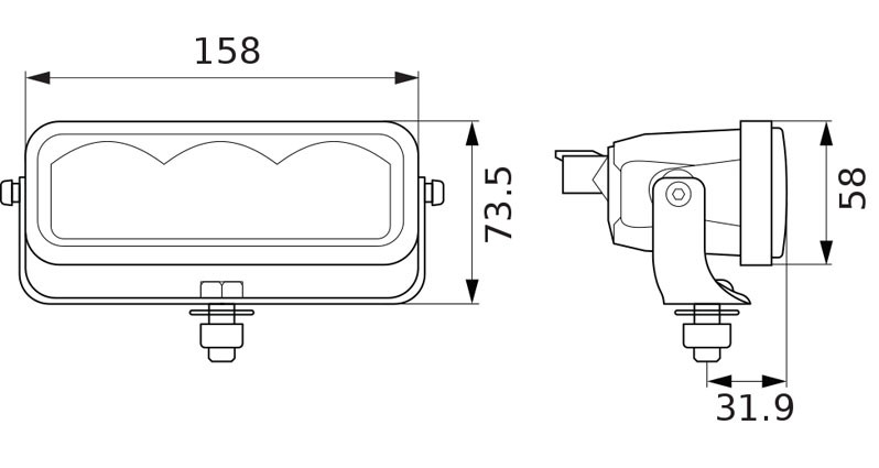 HELLA VALUEFIT Light Bar LBE 160 - Montaż zewnętrzny