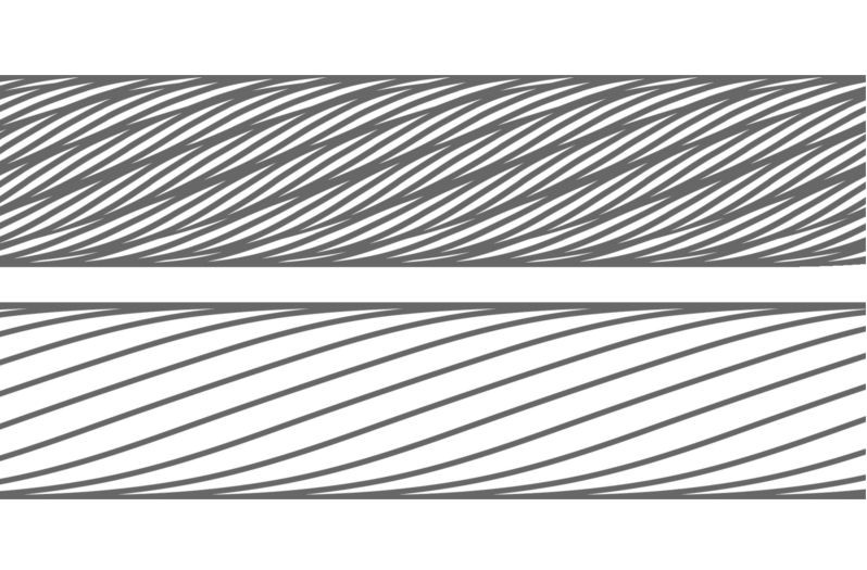 Handbrake cable: Steel cable comprising several cable strands and steel cable comprising braided wires
