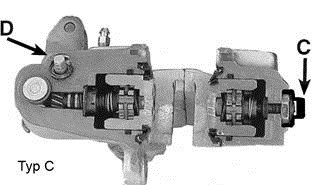 Brake calliper with integrated handbrake mechanism - Brake calliper type B
