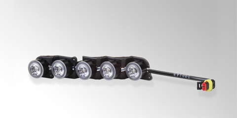 LEDayFlex modüler LED gündüz sürüş farları, yuvarlak, beş ışık modüllü, HELLA'dan